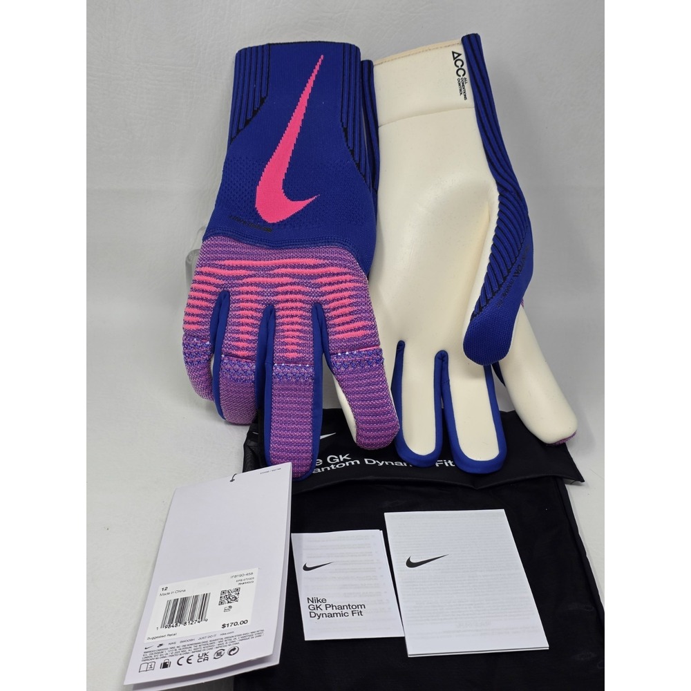 Nike Phantom Dynamic Fit Goalkeeper Soccer Gloves Blue Size 12 IF8190-458 New